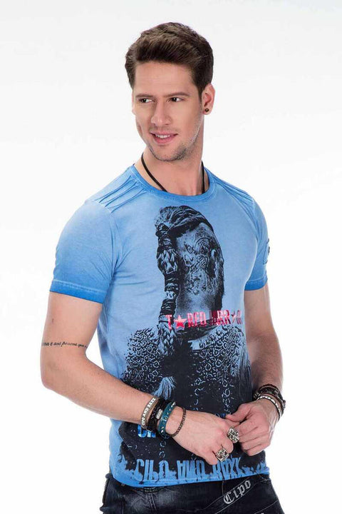 CT412 Viking Warrior Printed Slim Fit Men's T-Shirt