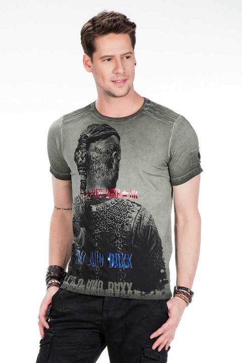 CT412 Viking Warrior Printed Slim Fit Men's T-Shirt