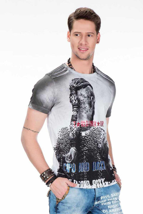 CT412 Viking Warrior Printed Slim Fit Men's T-Shirt
