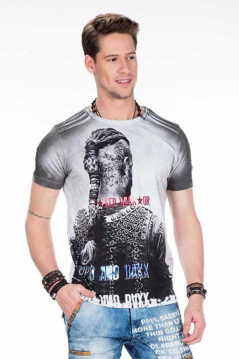 CT412 Viking Warrior Printed Slim Fit Men's T-Shirt
