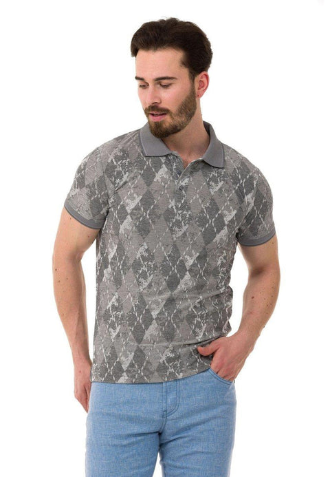 CT452 Polo Neck Argument Patterned Men's T-Shirt