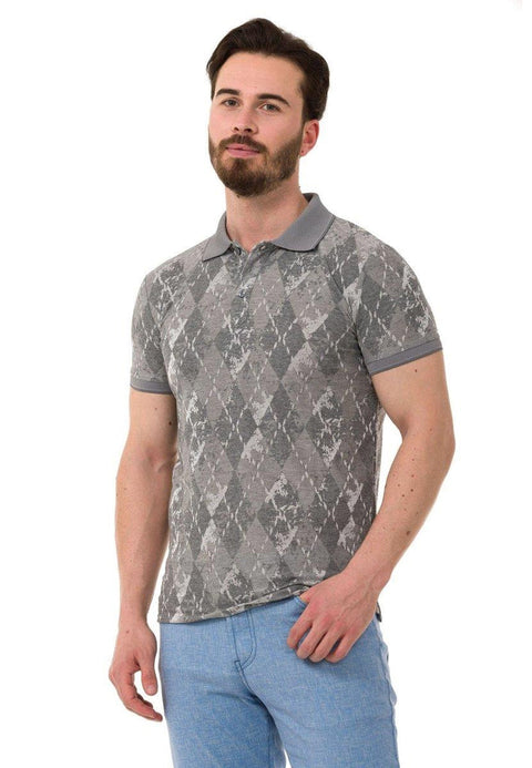 CT452 Polo Neck Argument Patterned Men's T-Shirt