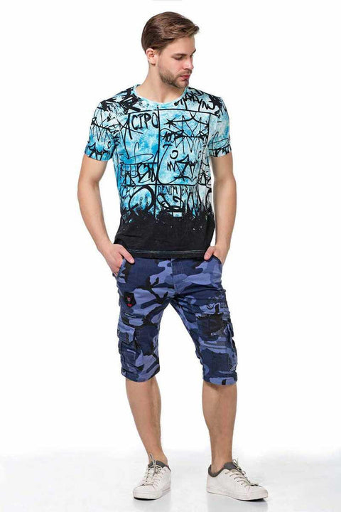 CT456 Washed Patterned Written Men