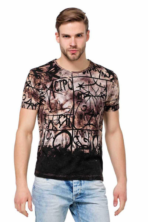 CT456 Washed Patterned Written Men