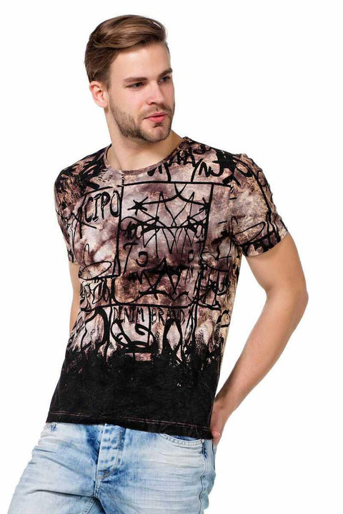 CT456 Washed Patterned Written Men