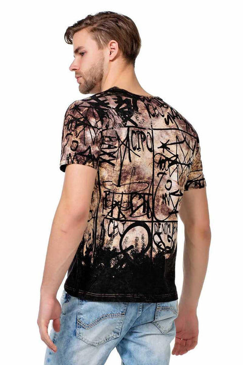 CT456 Washed Patterned Written Men