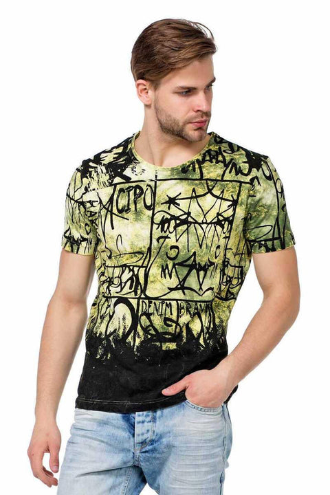 CT456 Washed Patterned Written Men
