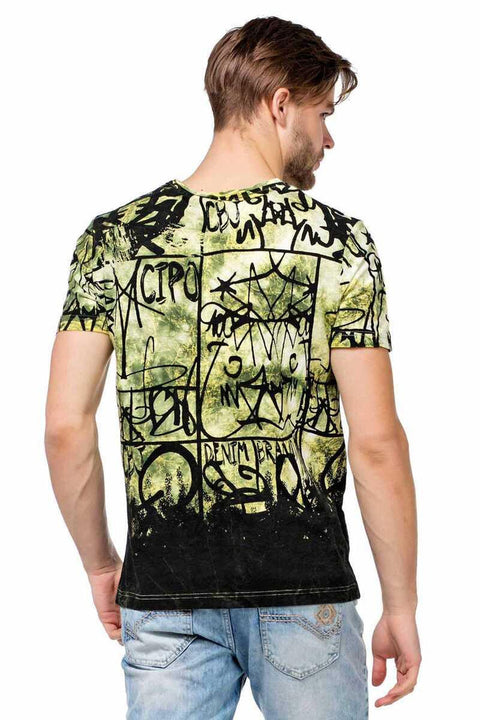 CT456 Washed Patterned Written Men