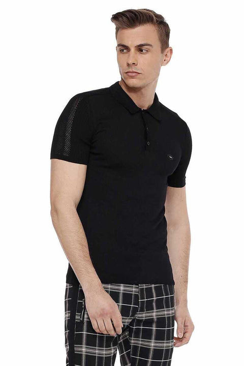 CT517 Polo Neck Slim Fit Men's Knitwear T-Shirt