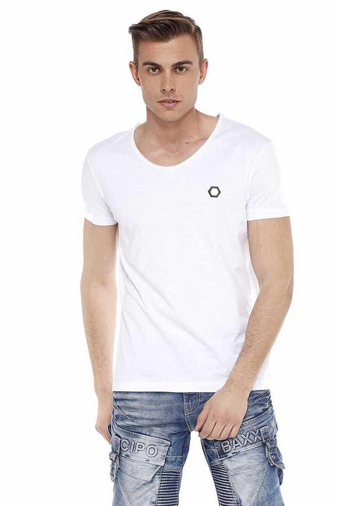 CT522 Men's Wide Collar Basic T-Shirt