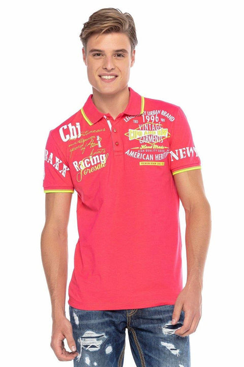 CT603 Printed Slim Men's Polo Neck T-Shirt