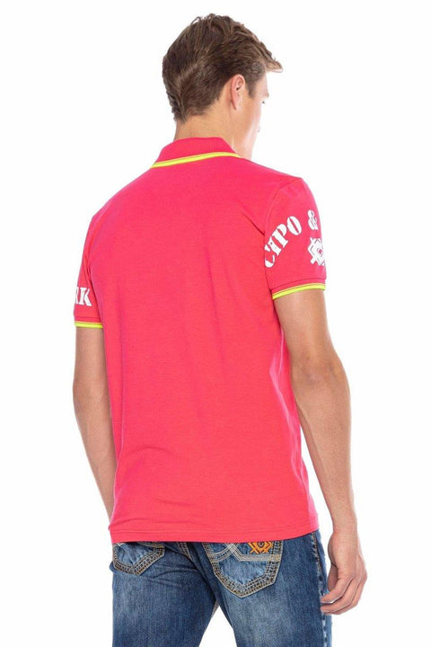 CT603 Printed Slim Men's Polo Neck T-Shirt