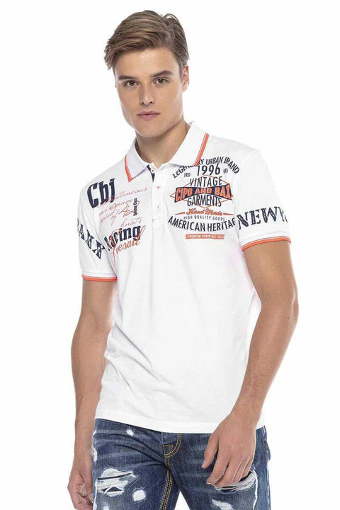 CT603 Printed Slim Men's Polo Neck T-Shirt