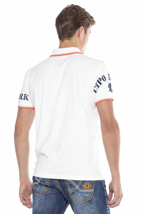CT603 Printed Slim Men's Polo Neck T-Shirt