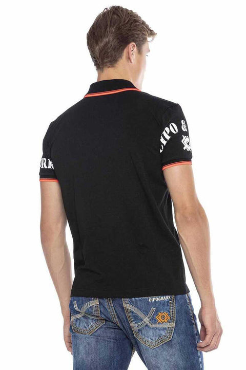 CT603 Printed Slim Men's Polo Neck T-Shirt