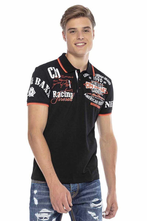 CT603 Printed Slim Men's Polo Neck T-Shirt