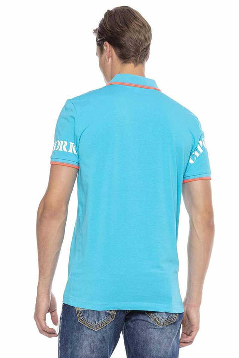 CT603 Printed Slim Men's Polo Neck T-Shirt