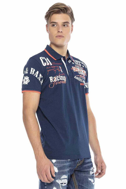 CT603 Printed Slim Men's Polo Neck T-Shirt