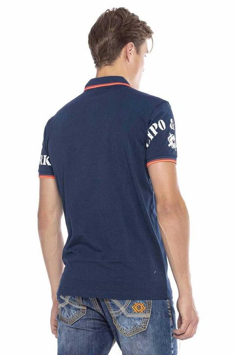 CT603 Printed Slim Men's Polo Neck T-Shirt