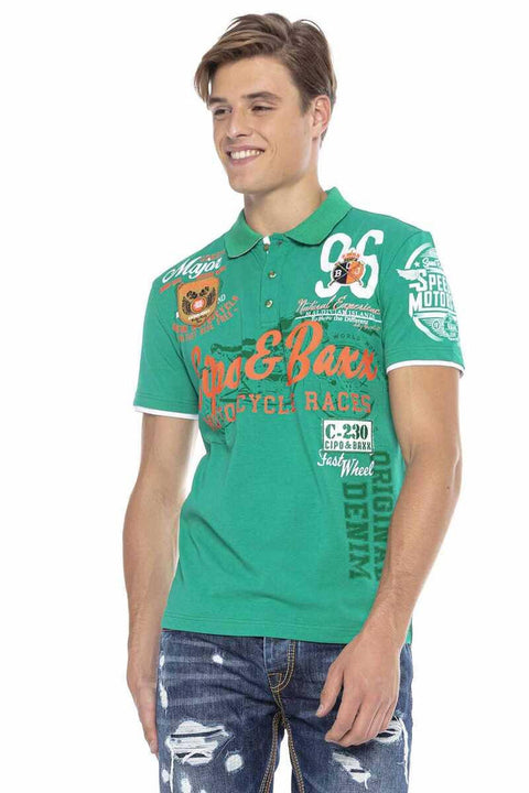 CT604 Emblem Slim Men's Polo Neck T-Shirt