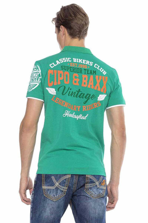 CT604 Emblem Slim Men's Polo Neck T-Shirt