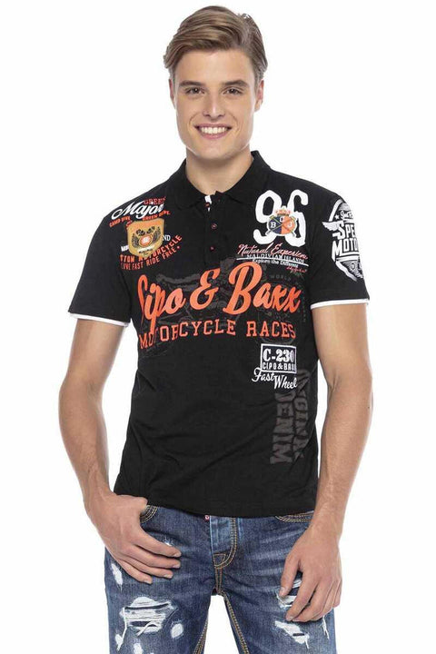 CT604 Emblem Slim Men's Polo Neck T-Shirt