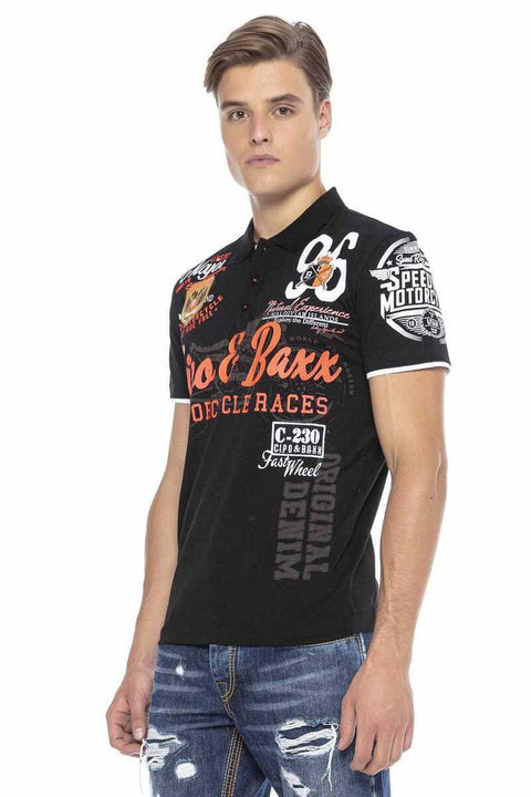 CT604 Emblem Slim Men's Polo Neck T-Shirt