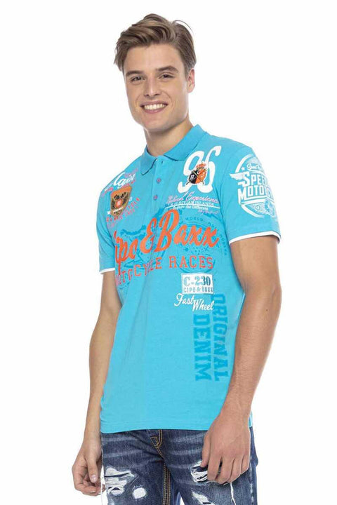 CT604 Emblem Slim Men's Polo Neck T-Shirt