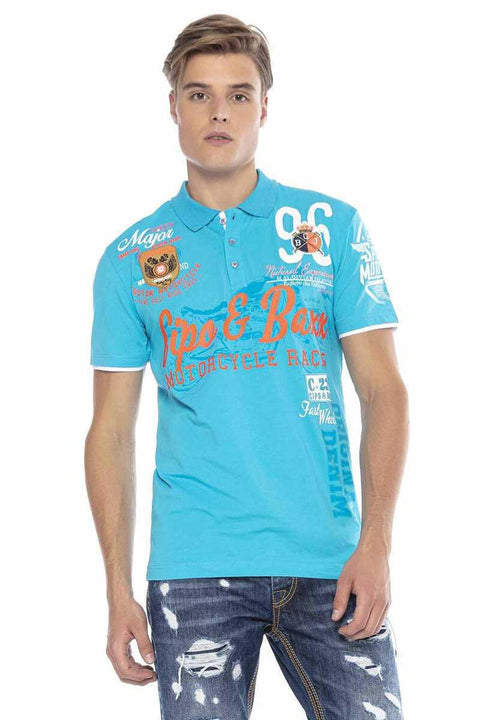 CT604 Emblem Slim Men's Polo Neck T-Shirt