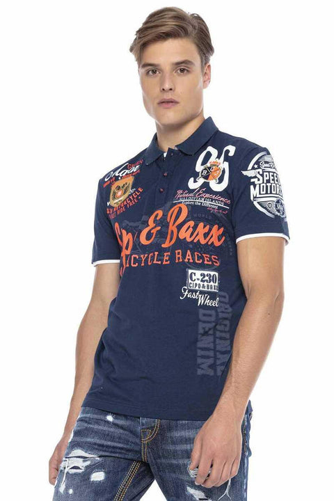 CT604 Emblem Slim Men's Polo Neck T-Shirt