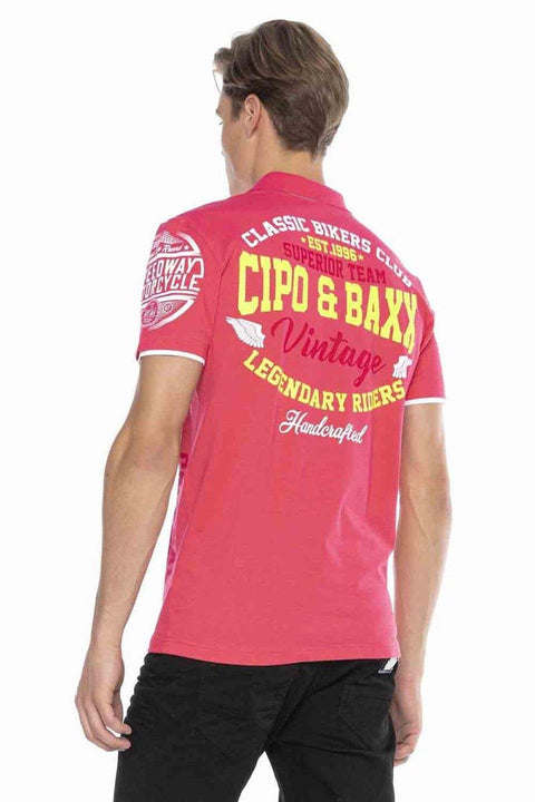 CT604 Emblem Slim Men's Polo Neck T-Shirt