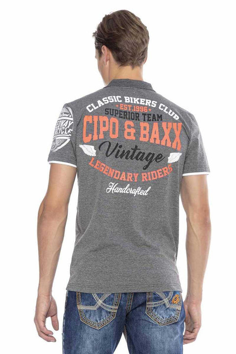 CT604 Emblem Slim Men's Polo Neck T-Shirt