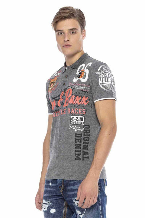 CT604 Emblem Slim Men's Polo Neck T-Shirt