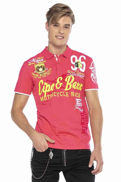 CT604 Emblem Slim Men's Polo Neck T-Shirt