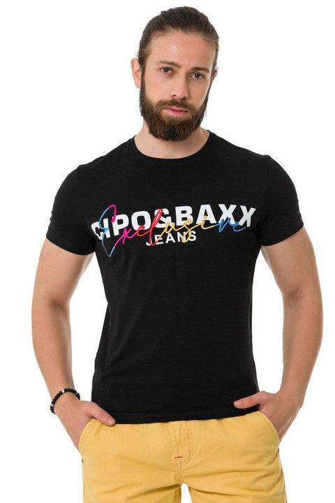 CT712 Embroidered Text Basic T-Shirt