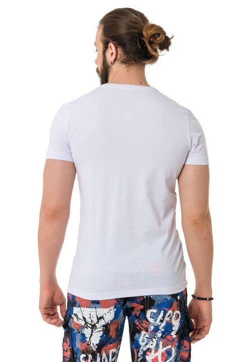 CT712 Embroidered Text Basic T-Shirt