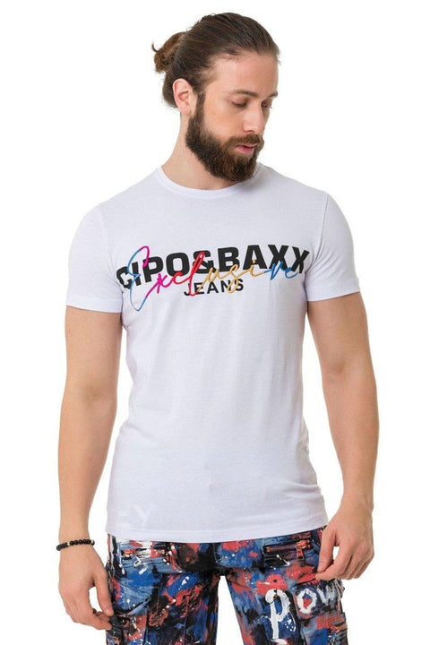 CT712 Embroidered Text Basic T-Shirt