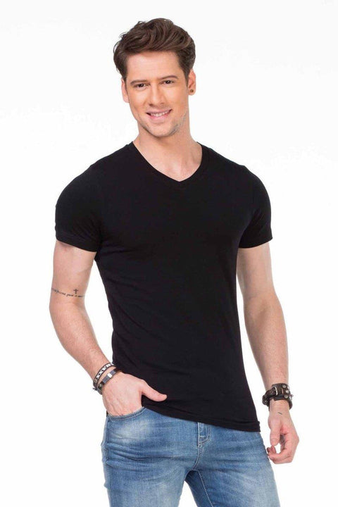 CU106 V-Neck Basic Slim Fit Men's T-Shirt Undershirt