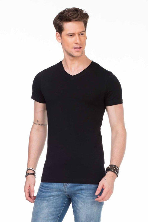 CU106 V-Neck Basic Slim Fit Men's T-Shirt Undershirt