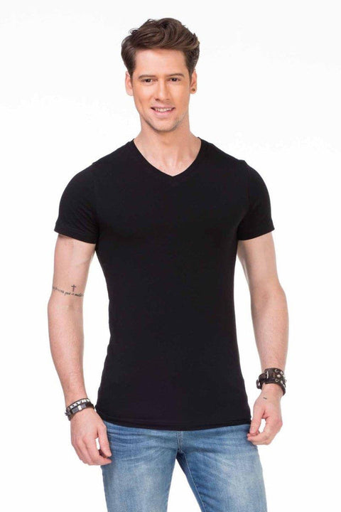 CU106 V-Neck Basic Slim Fit Men's T-Shirt Undershirt