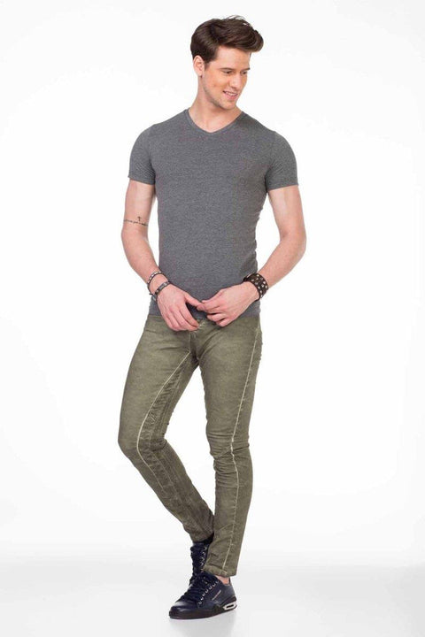 CU106 V-Neck Basic Slim Fit Men's T-Shirt Undershirt