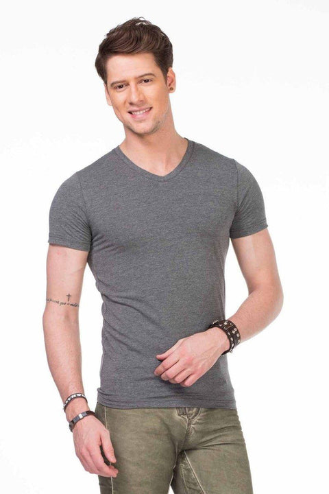 CU106 V-Neck Basic Slim Fit Men's T-Shirt Undershirt