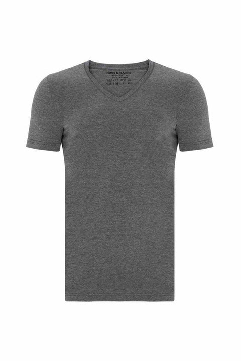 CU106 V-Neck Basic Slim Fit Men's T-Shirt Undershirt