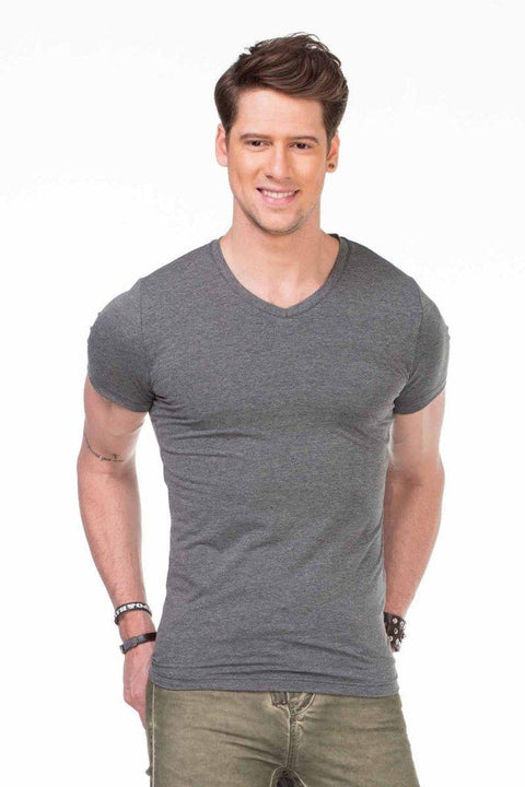 CU106 V-Neck Basic Slim Fit Men's T-Shirt Undershirt