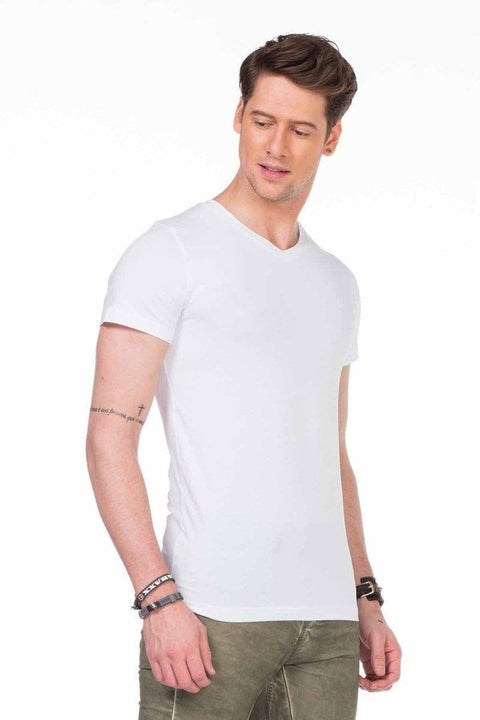 CU106 V-Neck Basic Slim Fit Men's T-Shirt Undershirt