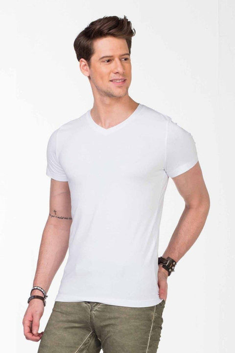 CU106 V-Neck Basic Slim Fit Men's T-Shirt Undershirt