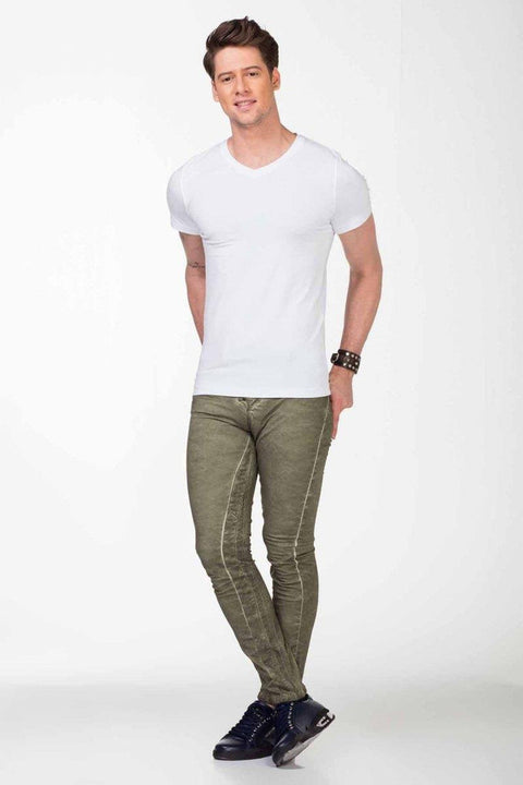 CU106 V-Neck Basic Slim Fit Men's T-Shirt Undershirt