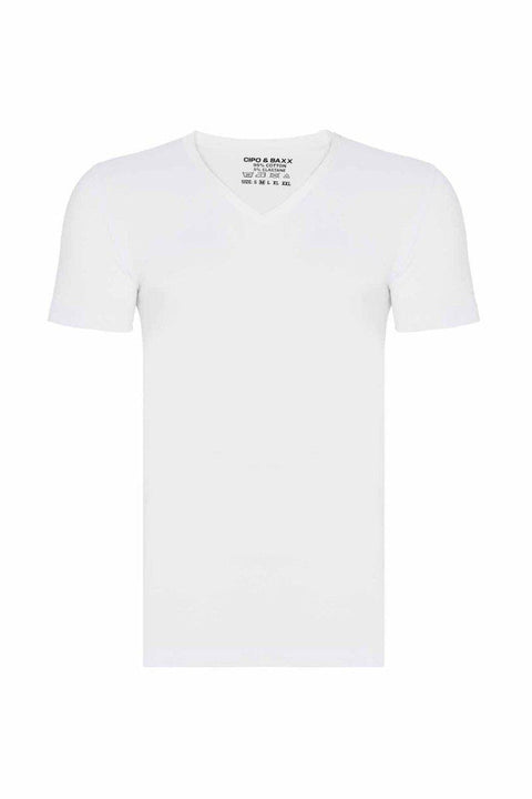 CU106 V-Neck Basic Slim Fit Men's T-Shirt Undershirt