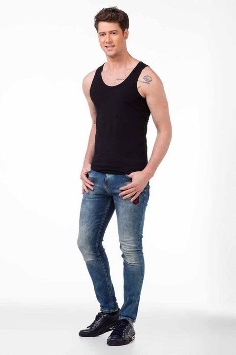 CU107 Wide Collar Men's Undershirt