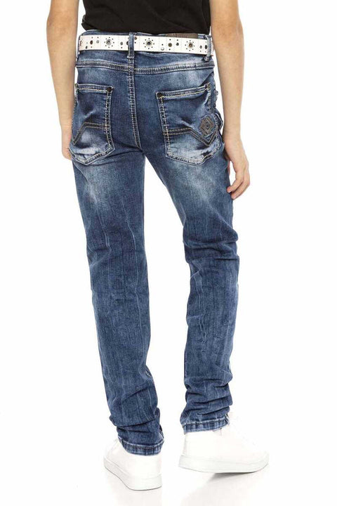CDK104 Embroidered Basic Men's Jeans